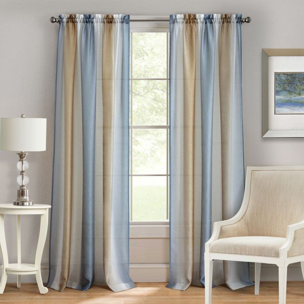 Achim Home Furnishing: Spectrum Silver - Gold Solid Modern Window Curtain Panel